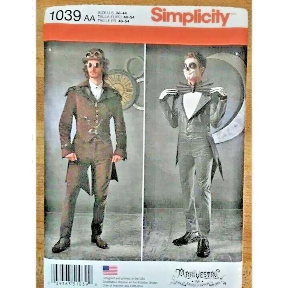 #1039 Simplicity mens nightmare chirstmas costume sewing pattern SIZE 38-44